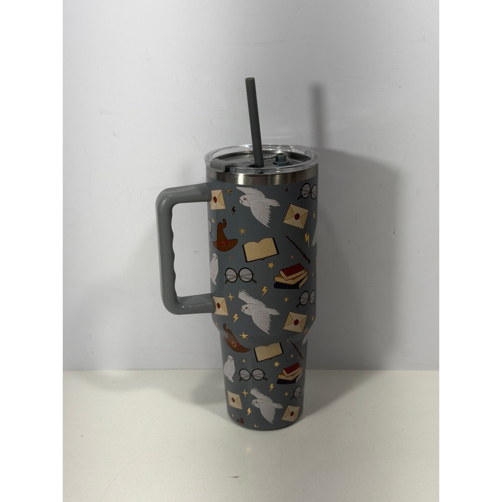 harry potter Ashland 40oz Stainless Steel Tumbler Wizard Owl Pattern Gray Handle